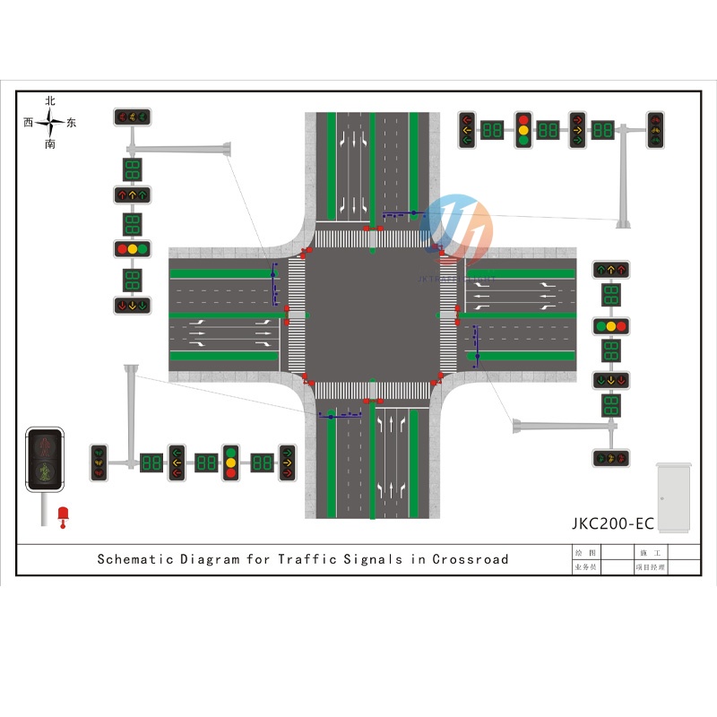 Schematic Diagram for Traffic Signals in Crossroad