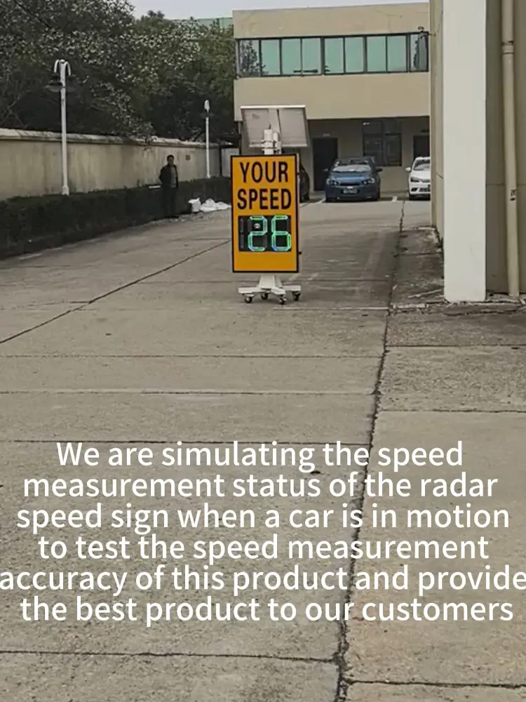 Real vehicle speed detection experiment with radar speed signs