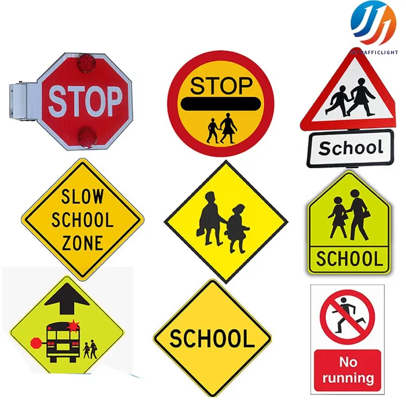 Solar School Zone Safety Sign LED Aluminum Traffic Warning Light Sign for School Bus Students (1).jpg