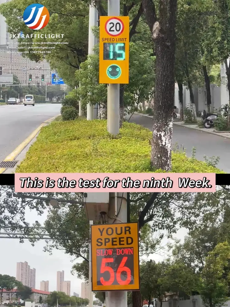 The ninth week environmental test of the radar speed sign on real roads